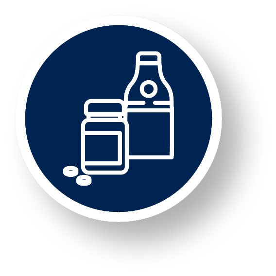 Icon of a pill contrainer and bottle